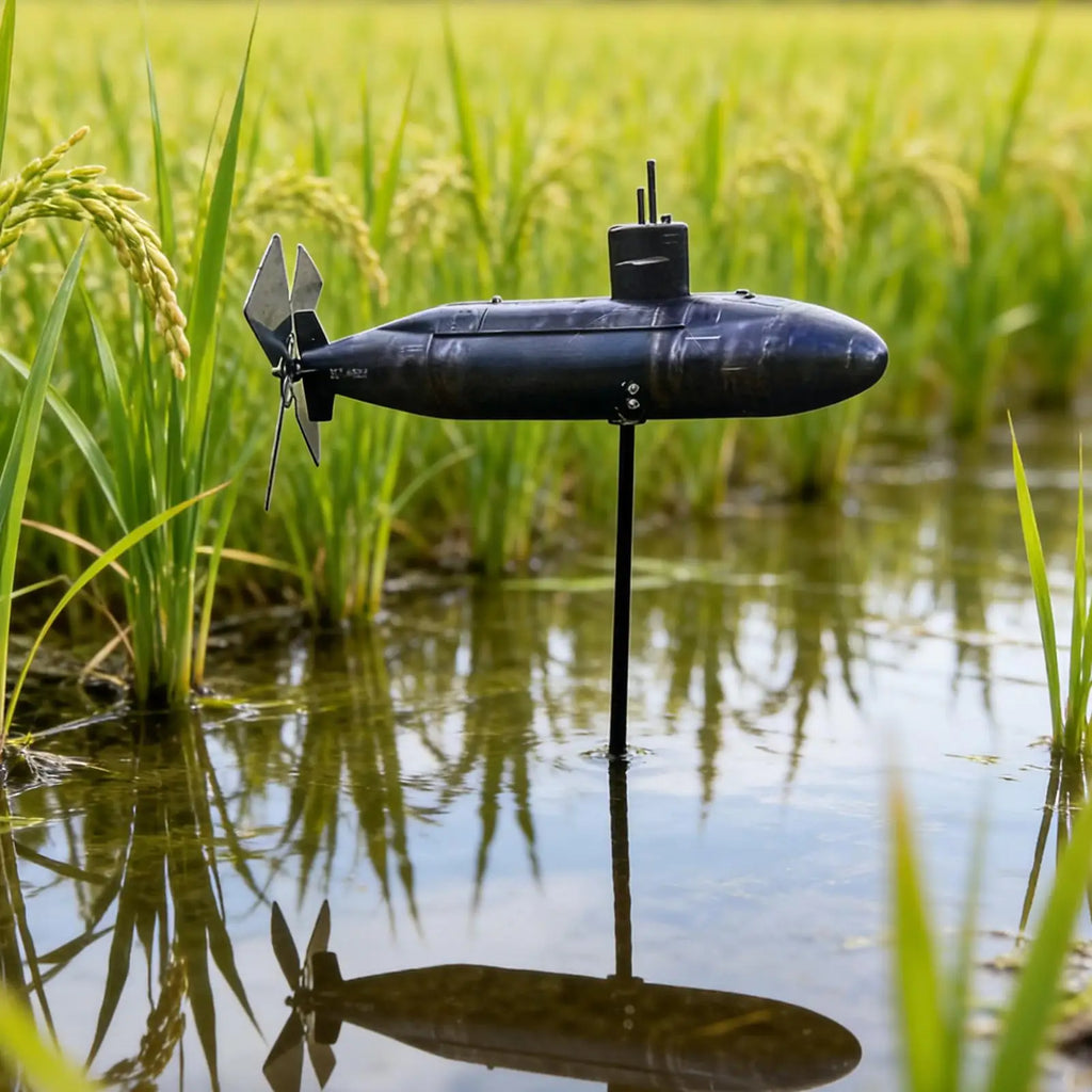 Submarine Wind Spinner – Metal Rotating Garden Sculpture Garden Wind Spinner QXL