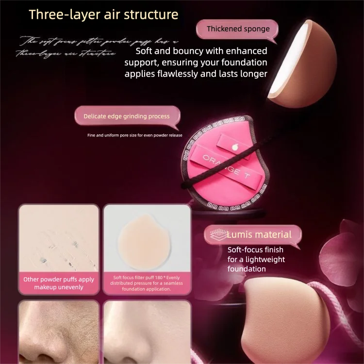 3-Pack Super Soft Sponge Powder Puffs | Foundation Makeup Puff Makeup Sponge Puff QXL