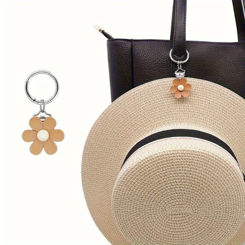 Floral Resin Hat Clip Keychain | Hands-Free Glasses Holder Hat Clip Keychain QXL