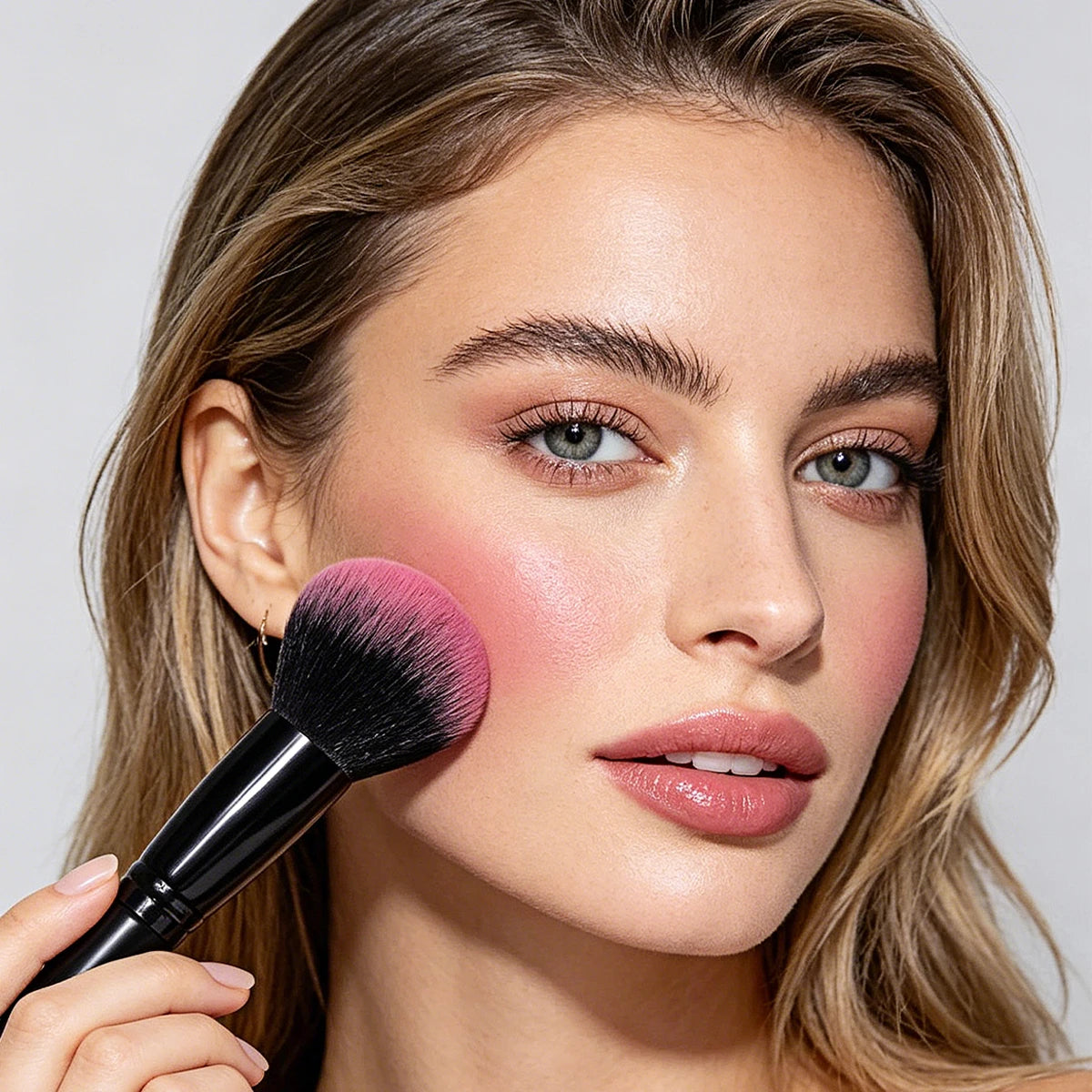 KOSSHOW Fluffy Blush Brush – Soft Pink Gradient Makeup Brush Blush Makeup Brush QXL
