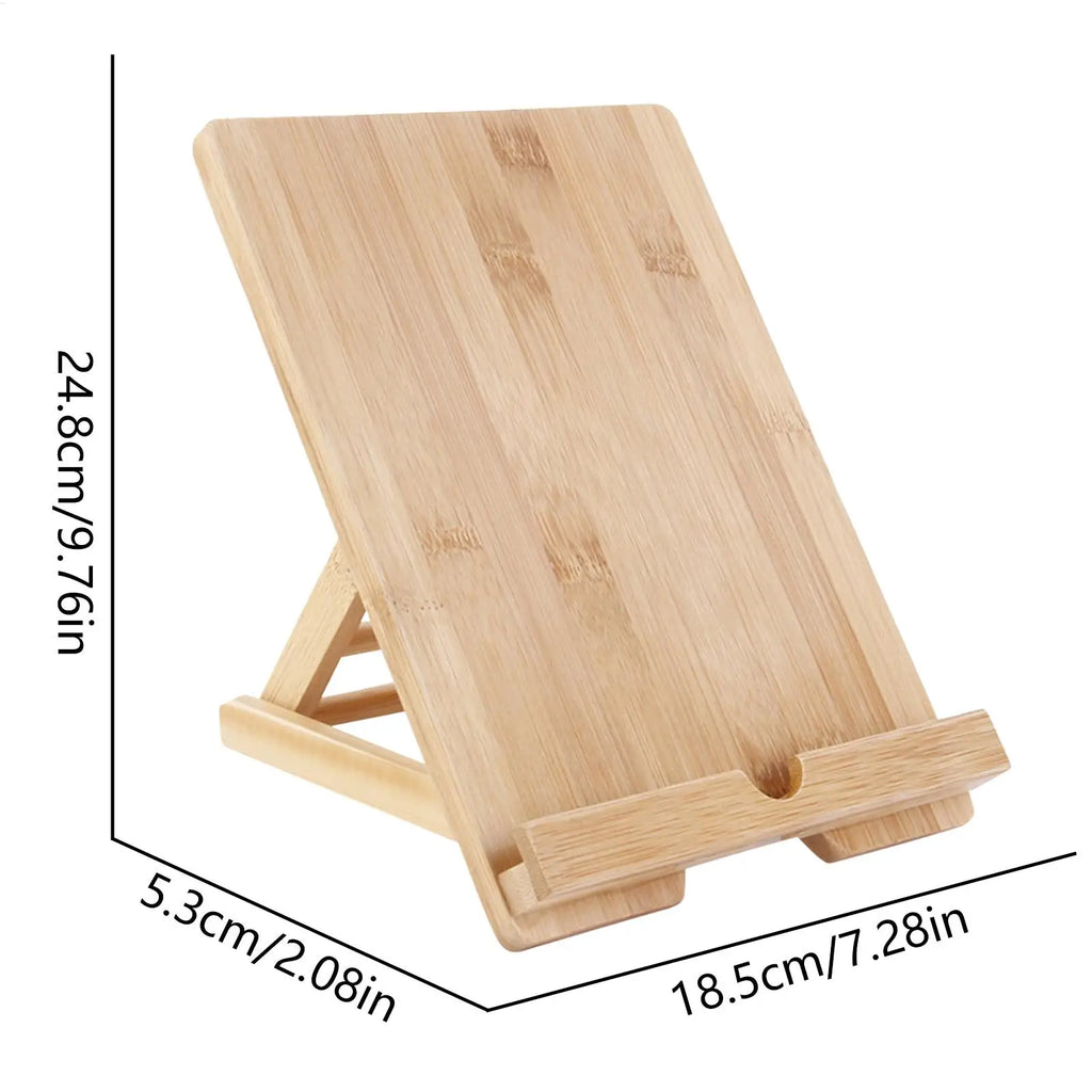 Wooden Tablet & Cookbook Stand with Charging Hole | Desk Tablet Cookbook Stand QXL