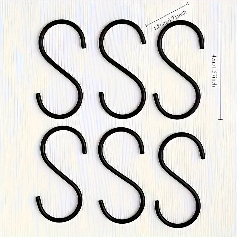 23-Piece Black Stainless Steel Multifunction Hooks Set Wall Hooks Set QXL