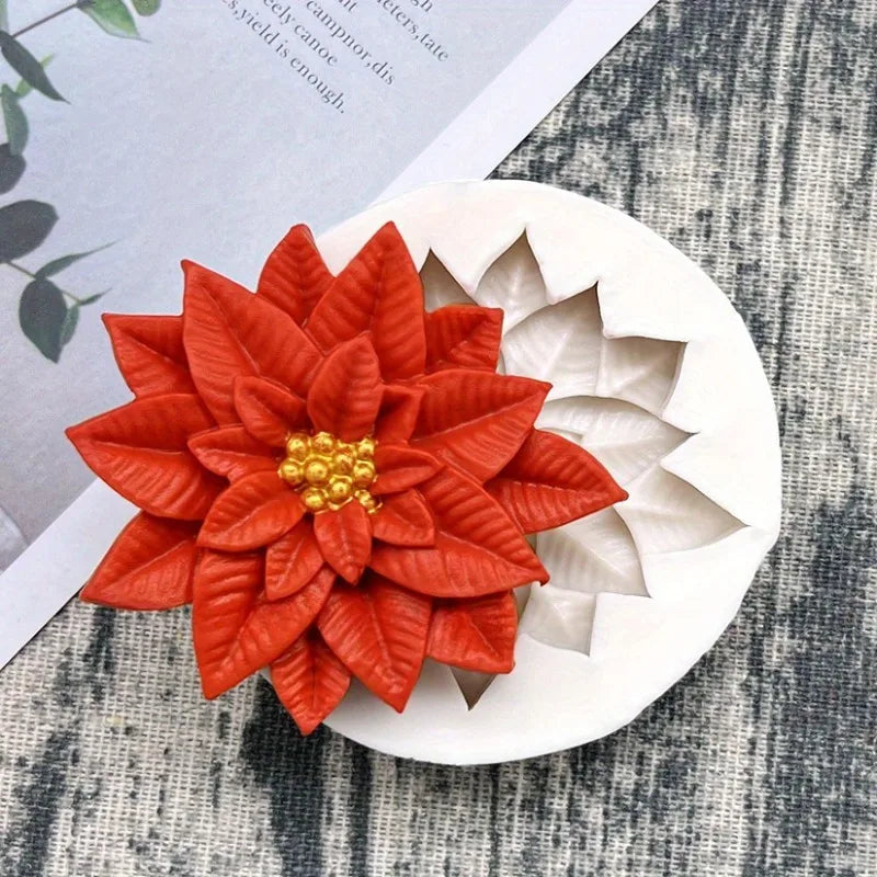 Poinsettia Christmas Fondant Mold | Sugar Craft & Resin Tool Fondant Cake Mold QXL