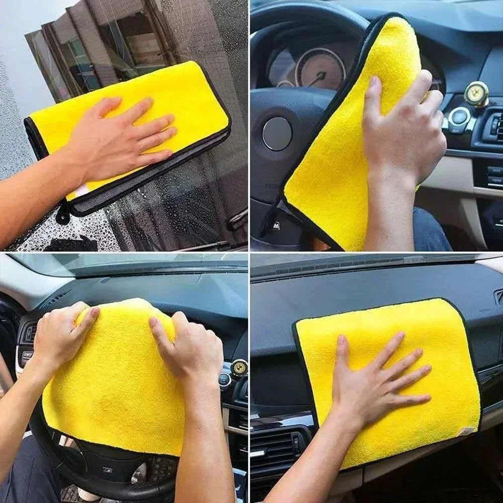 Microfiber Car Drying Towel | Double-Layer Soft Cleaning Cloth Car Cleaning Towel QXL