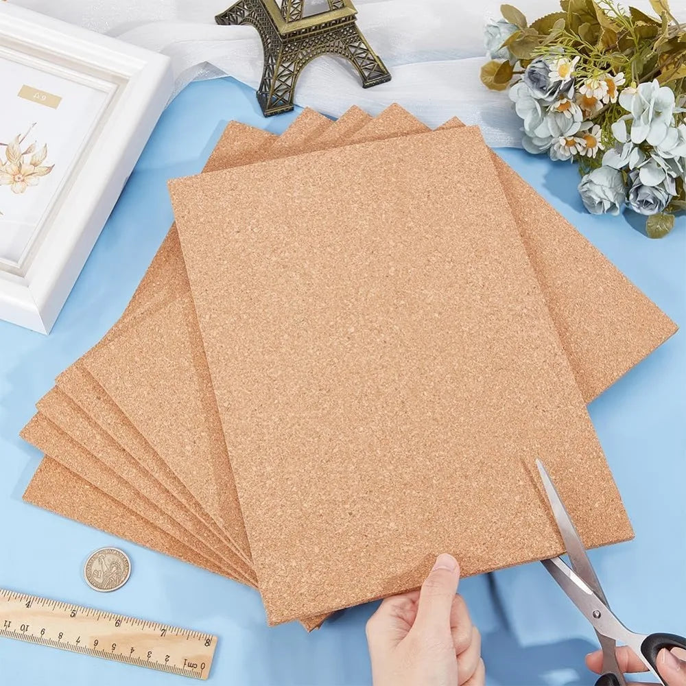 6-Pack Natural Cork Sheets 12x8" | Hot Pads, Coasters & DIY Cork Craft Sheet QXL