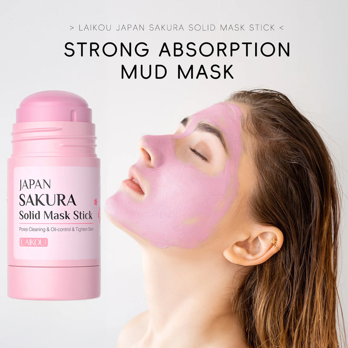 LAIKOU Sakura Mud Face Mask Stick | Pore Cleansing & Oil Control Mud Face Mask QXL