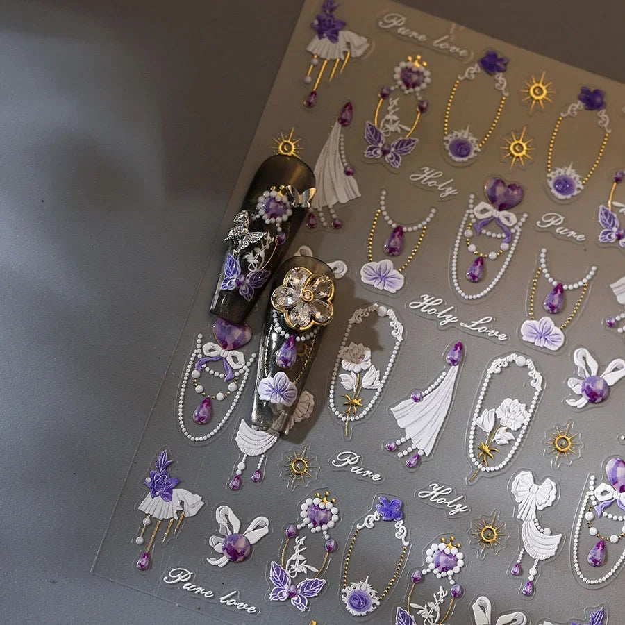 5D Baroque Nail Art Stickers | Self-Adhesive Totem Decals Nail Art Stickers QXL