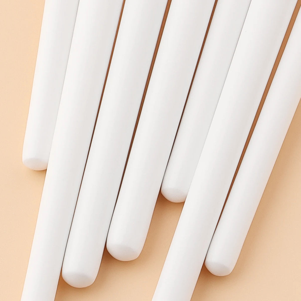 7-Pc Rose Gold Eye Makeup Brush Set | White Wood Handle Eye Makeup Brush Set QXL