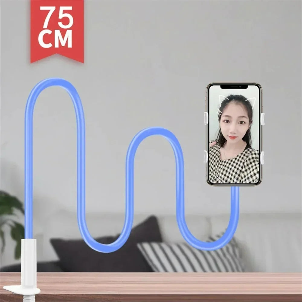 360° Flexible Gooseneck Phone Holder | Long Arm Clip Mount Gooseneck Phone Mount QXL Blue