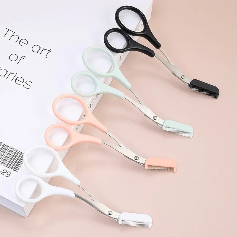 Eyebrow Scissors with Comb | Stainless Steel Safe Trimmer Eyebrow Trimmer Scissors QXL