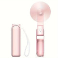 USB Rechargeable Foldable Handheld Mini Fan – 3-Speed Handheld Mini Fan QXL B363 Pink