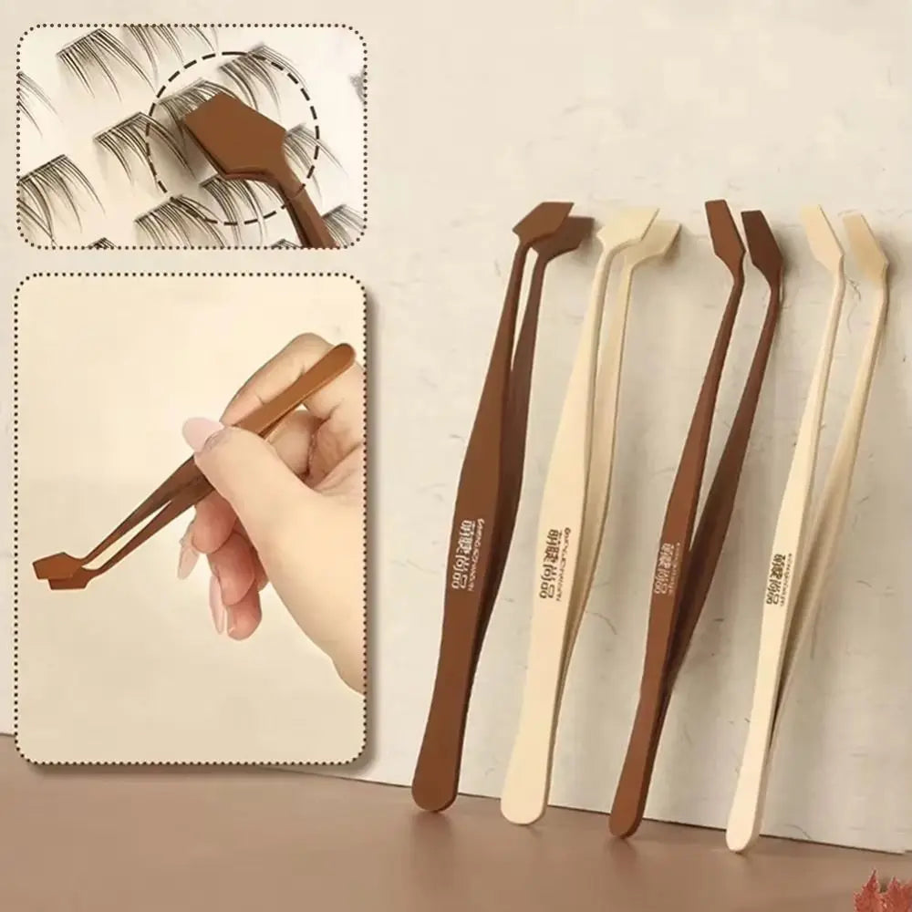 45° Anti-Stick Eyelash Tweezers | Cluster Lash Applicator Eyelash Tweezers QXL