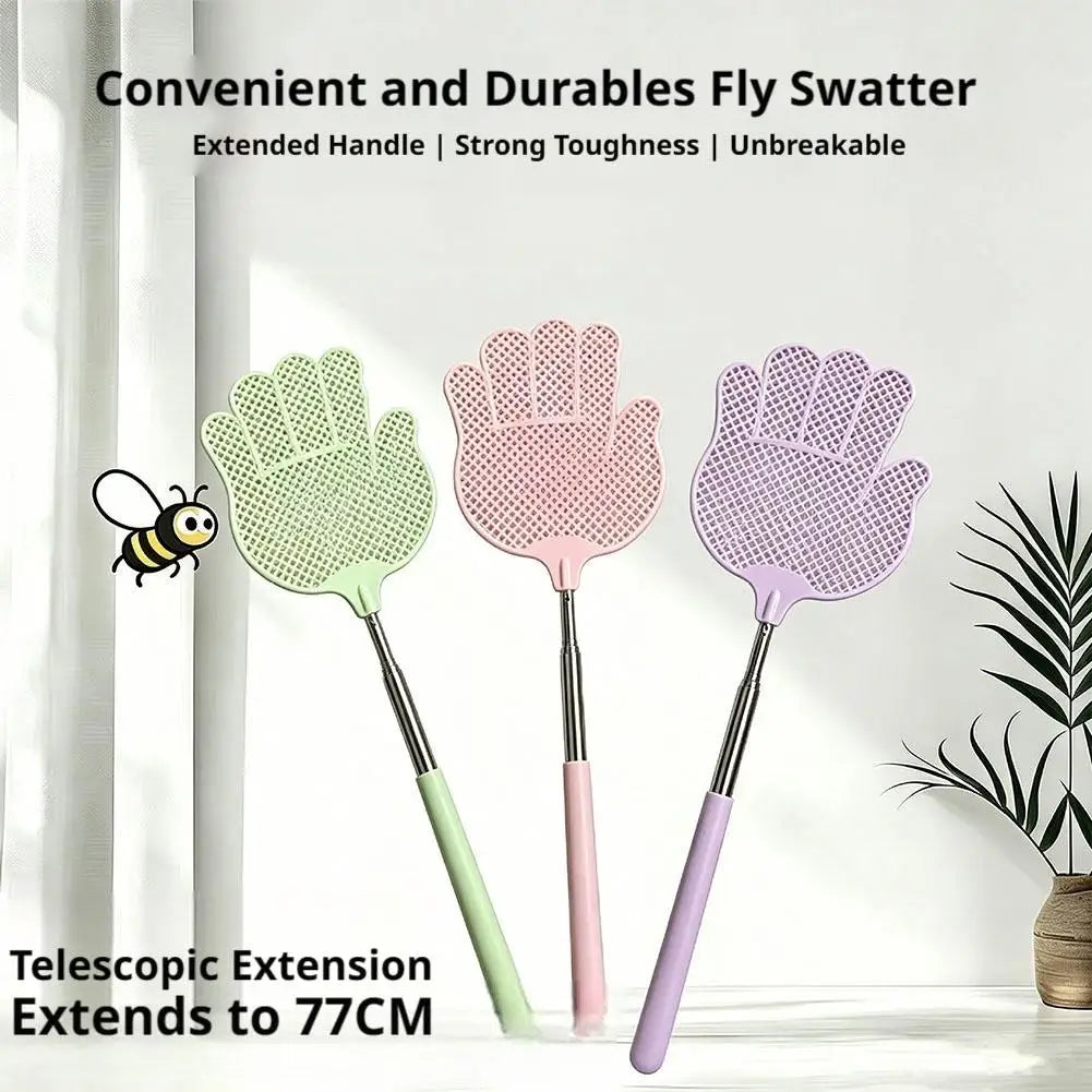 Telescopic Fly Swatter | Extendable Stainless Steel Handle Telescopic Fly Swatter QXL