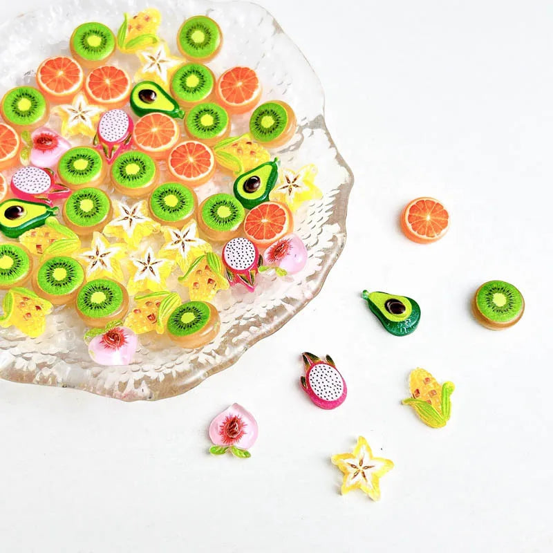 10-Pack 3D Kawaii Fruit Nail Art Charms | Resin DIY Manicure Nail Art Charms QXL