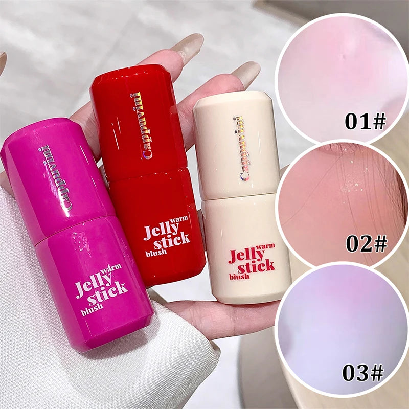 Warm Jelly Blush Stick | Long-Lasting Low Saturation Blusher Jelly Blush Stick QXL