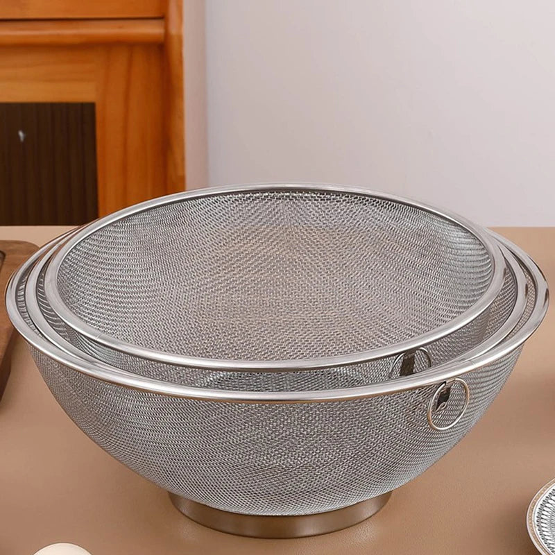 Stainless Steel Colander Drain Basket & Fine Mesh Strainer Kitchen Colander Strainer QXL
