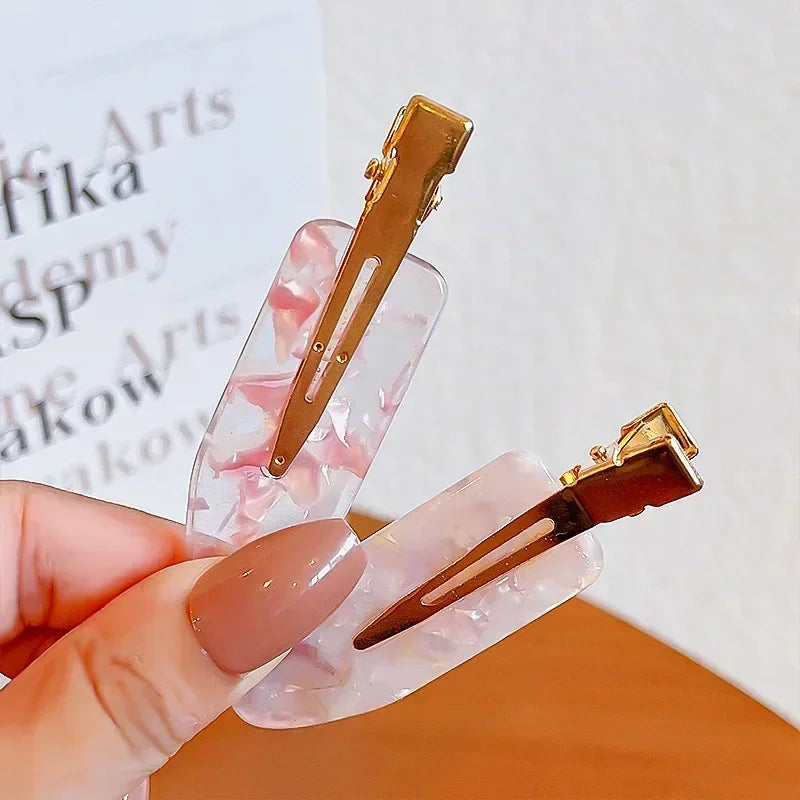 Sakura Pink Duckbill Hair Clips | No-Bend Bangs Clip 2/4 Pack Hair Clip Set QXL