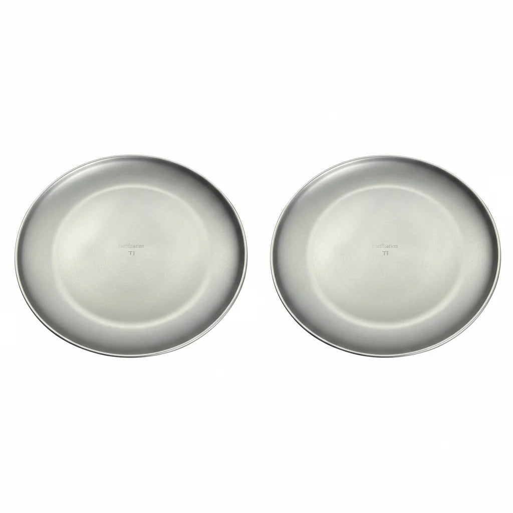 Titanium Camping Plate | Stackable Lightweight Outdoor Dinnerware Camping Dinnerware Plate QXL 2PCS
