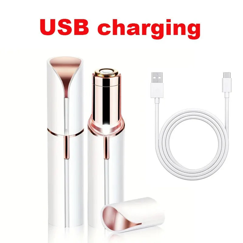 Lipstick-Shaped Facial & Body Hair Remover for Women Facial Hair Remover QXL White opp bag USB
