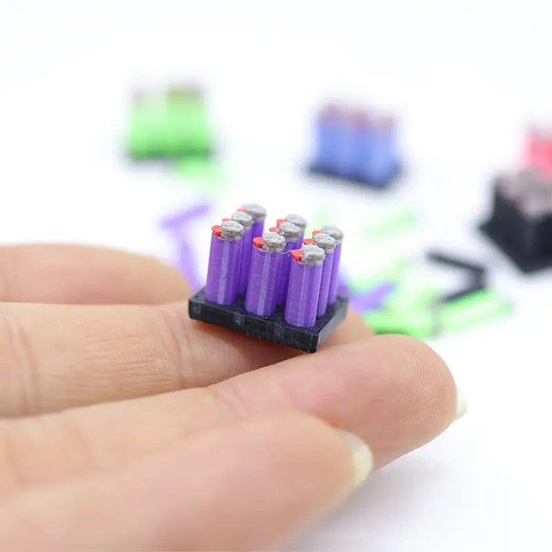 1/12 Dollhouse Mini Lighter Set with Base | 9-Piece Decor Dollhouse Miniature QXL