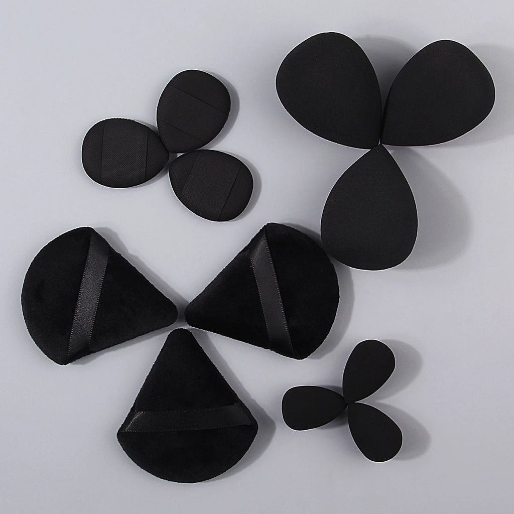 12-Piece Multi-Shape Makeup Sponge & Powder Puff Set Makeup Sponge Set QXL black