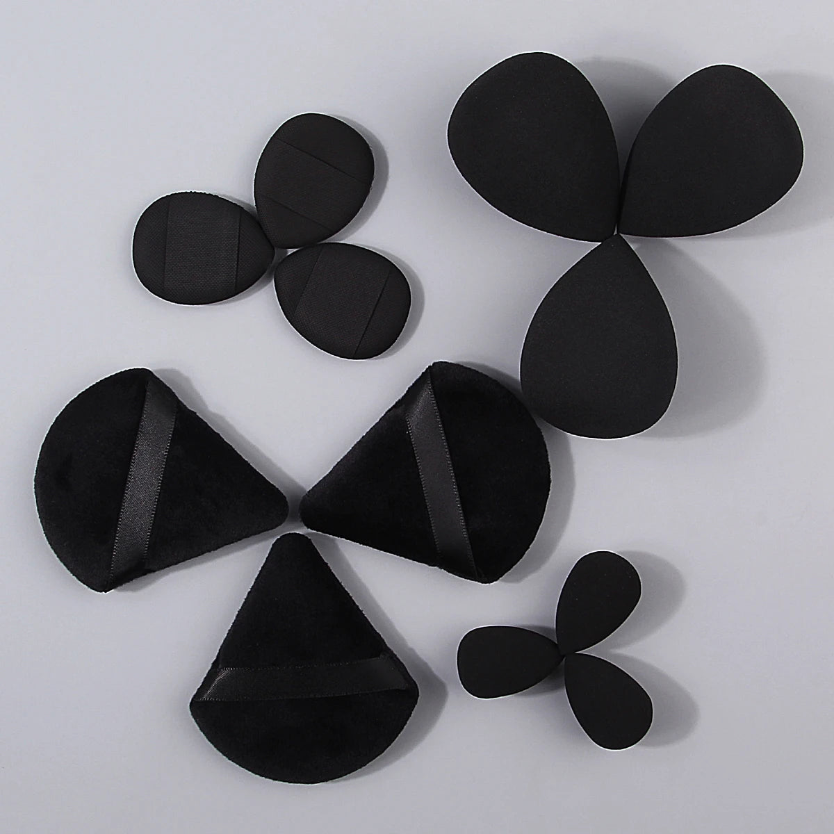 12-Piece Multi-Shape Makeup Sponge & Powder Puff Set Makeup Sponge Set QXL black
