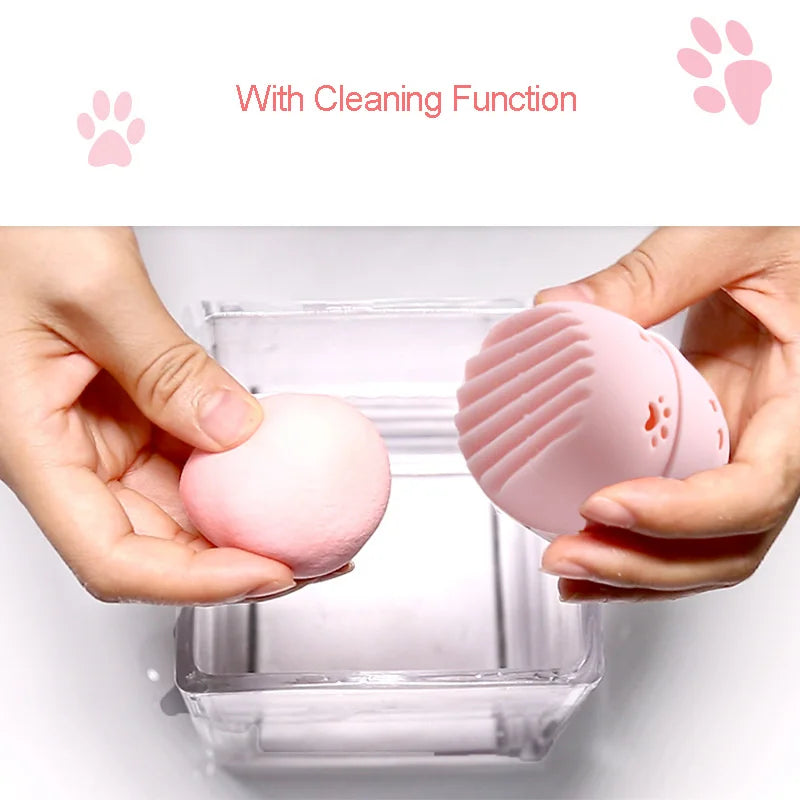 Cute Cat Silicone Makeup Sponge Holder & Drying Case Sponge Holder Case QXL