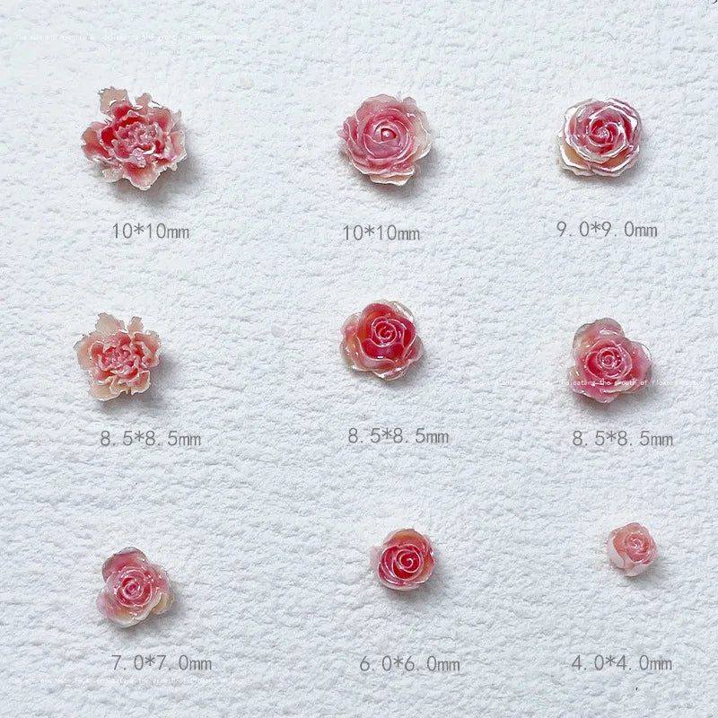20-Pack 3D Kawaii Flower Nail Art Charms | Rose & Camellia DIY 3D Nail Art Charms QXL