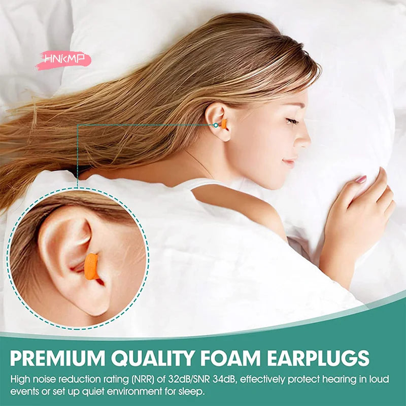 20-Pack Soft Foam Earplugs | Sleep, Travel & Noise Reduction Foam Earplugs QXL