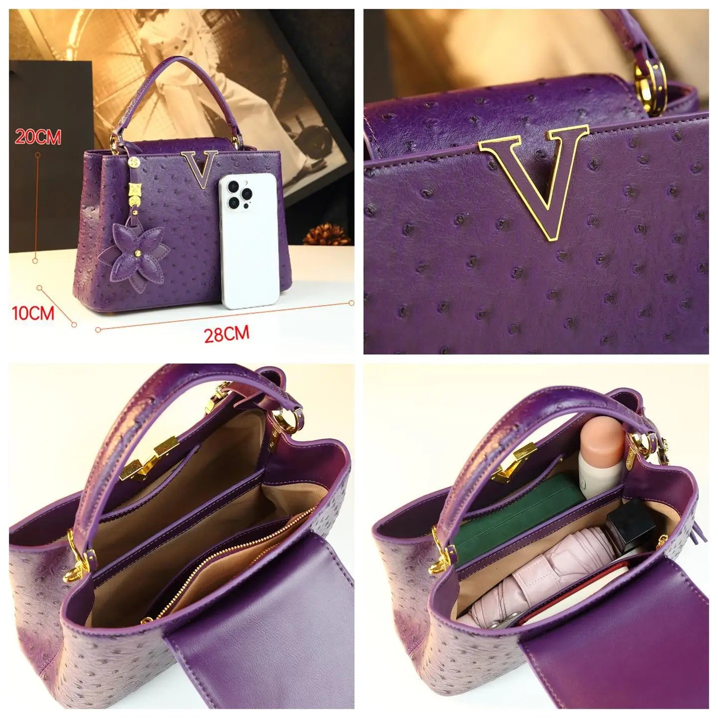 Elegant Vintage Leather Diaper Bag | Luxury Crossbody Tote Diaper Bag Tote QXL