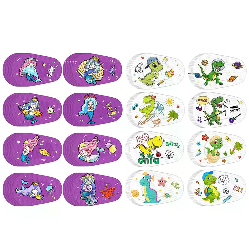 8-Pack Kids Adhesive Eye Patches | Breathable Cartoon Design Kids Eye Patches QXL