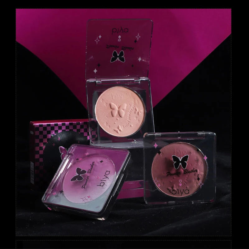 Embossed Matte Powder Blush | Blue & Purple Monochrome Blusher Powder Blush QXL