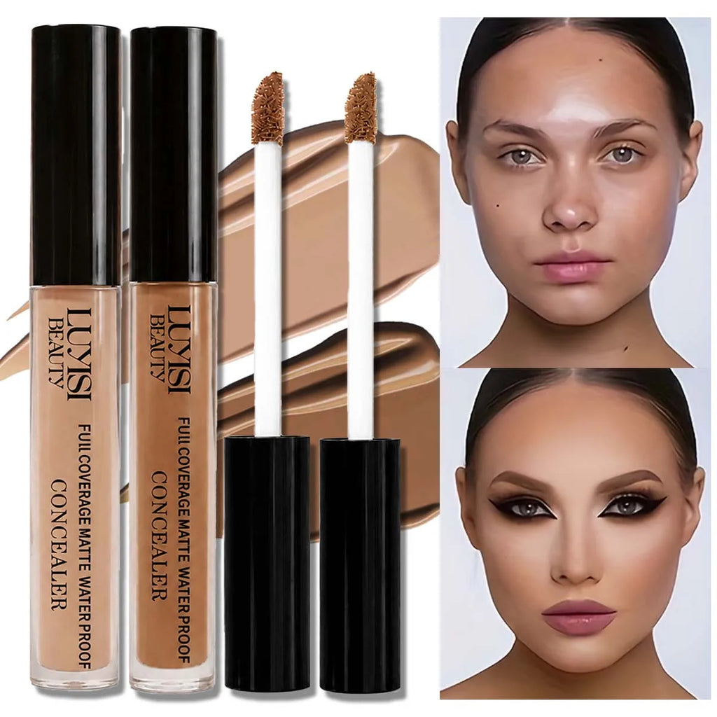 2-Pack Liquid Concealer Set | 2 Shades Matte Wand Applicator Liquid Concealer Set QXL