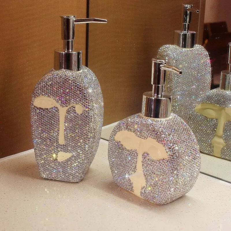 Diamond Art Face Pump Dispenser | Soap & Shampoo Bottle Soap Pump Dispenser QXL