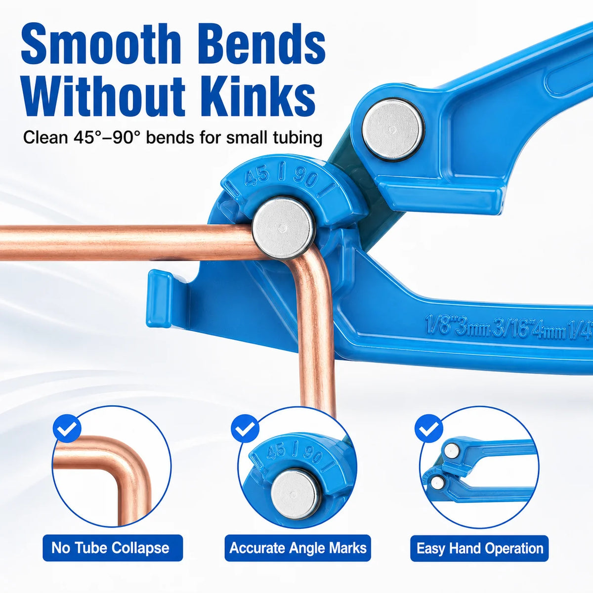 3-in-1 Tube Bender | 1/8 3/16 1/4 in Brake & AC Line Tool Tube Bender Tool QXL