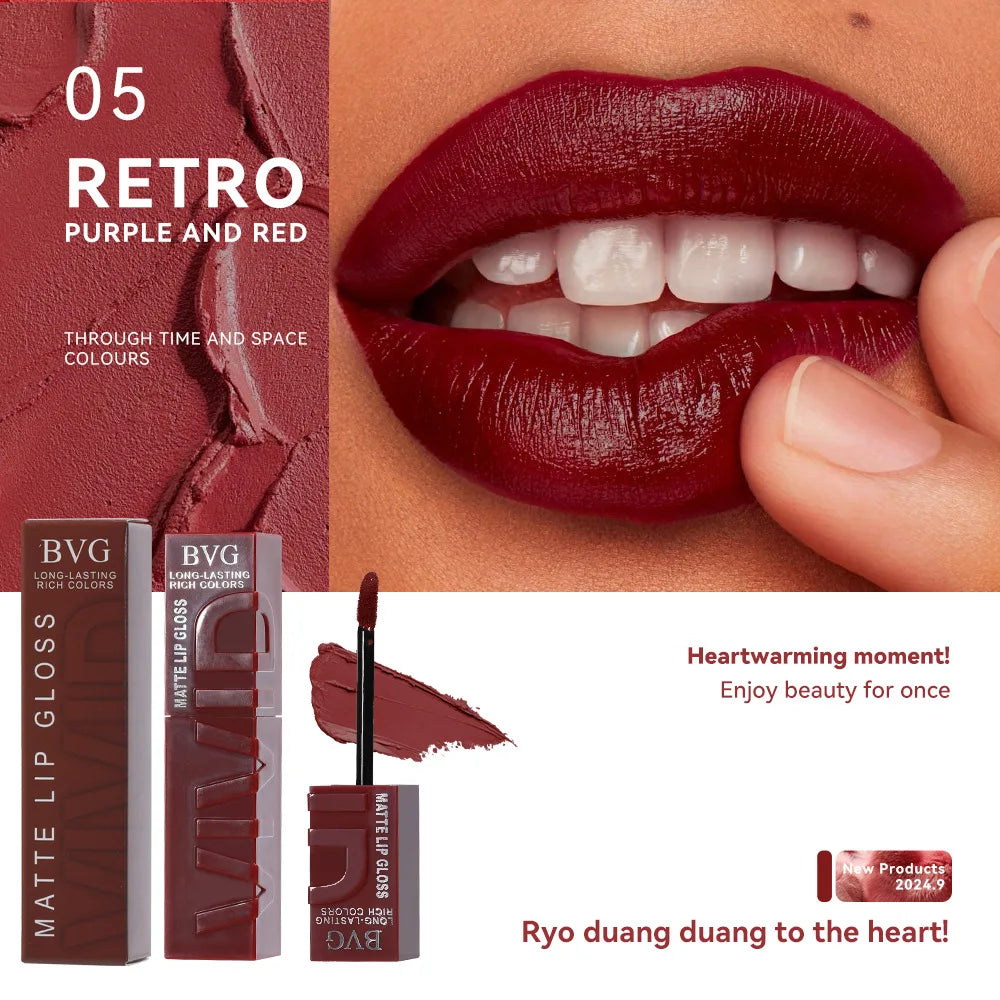Matte Lip Gloss & Tint | 6 Shades | Long-Lasting Lip Color Matte Lip Gloss QXL 05