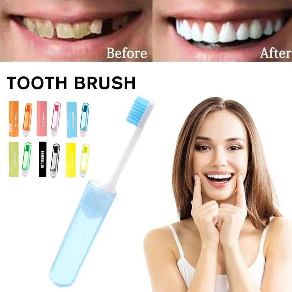 Foldable Travel Toothbrush | Portable Soft Bristle Camping Brush Travel Toothbrush QXL