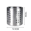 Stainless Steel Cylindrical Cutlery & Chopstick Holder Utensil Holder QXL L
