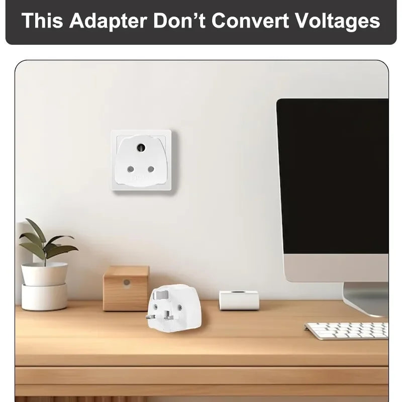 India to UK Plug Adapter 2-Pack | 3-Pin 5A Fuse Travel Adapter Travel Plug Adapter QXL
