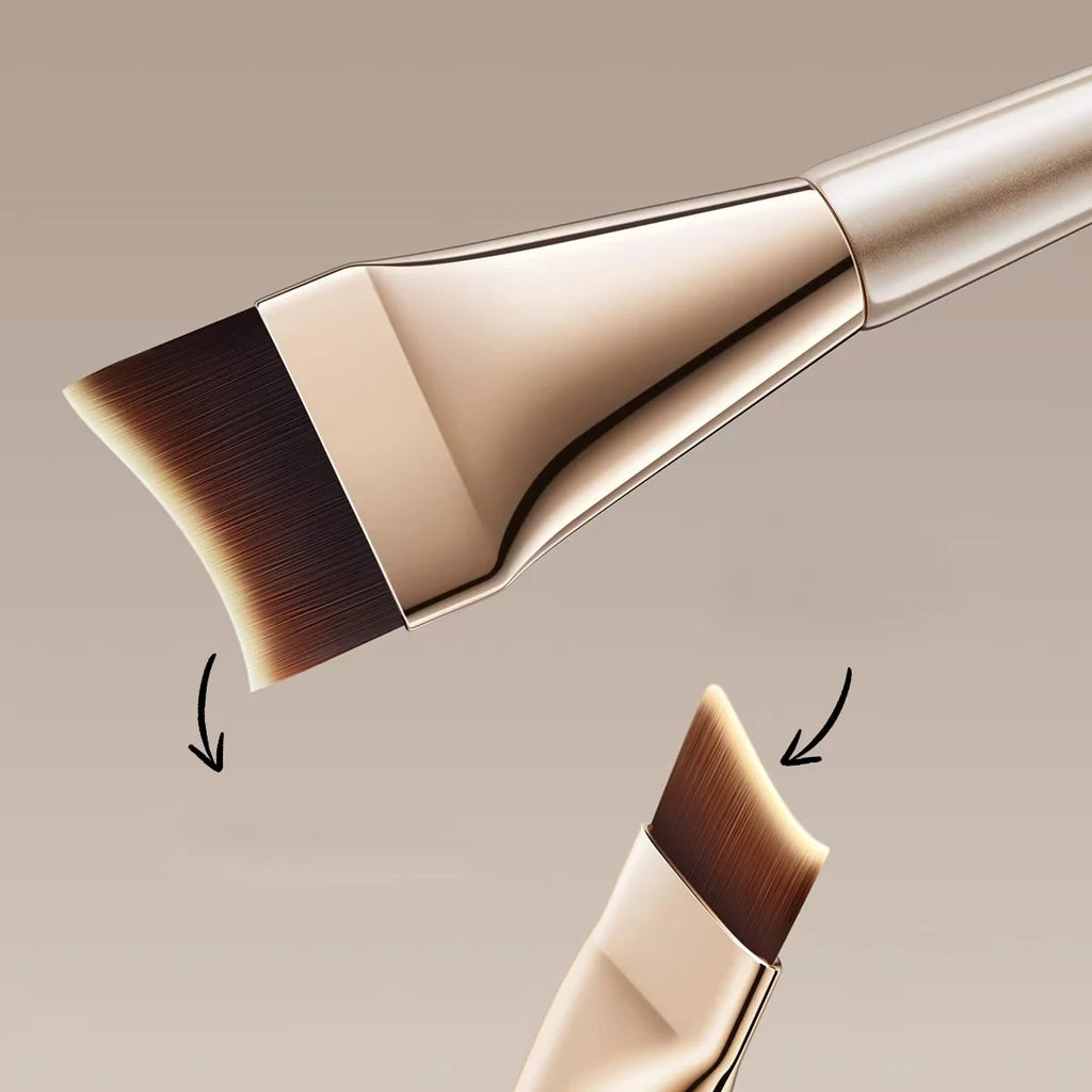 3-Pc Foundation & Angled Eyeliner Brush Set | Flat Head Makeup Brush Set QXL