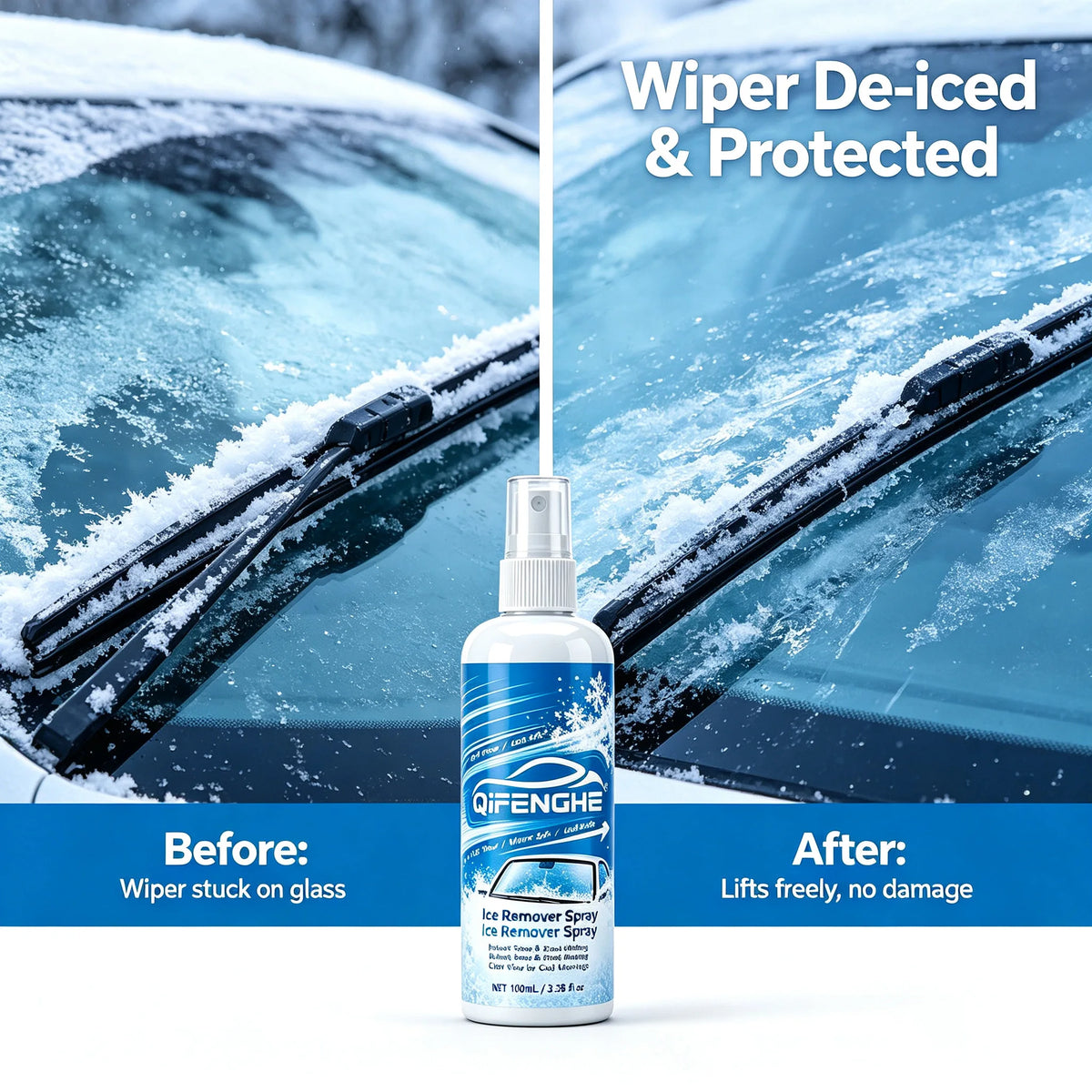 100ml Ice & Snow Remover Spray | Car Windshield Deicing Automotive Deicing Spray QXL