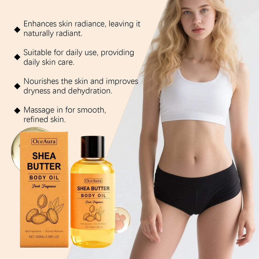 OceAura Shea Butter Massage Oil | Deep Moisture All Skin Types Body Massage Oil QXL