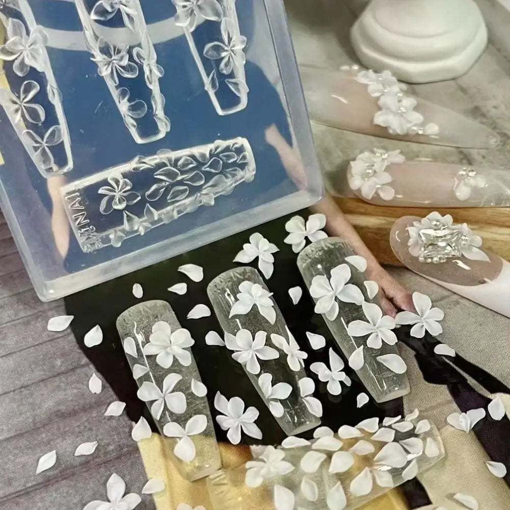 3D Hibiscus Silicone Nail Art Mold | DIY Floral Carving Template Nail Art Mold QXL