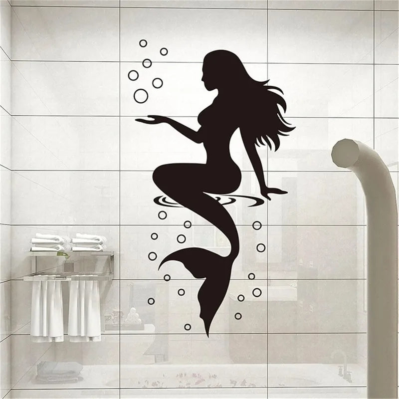 Mermaid Wall Decals Peel & Stick Ocean Stickers for Nursery Wall Decal Stickers QXL