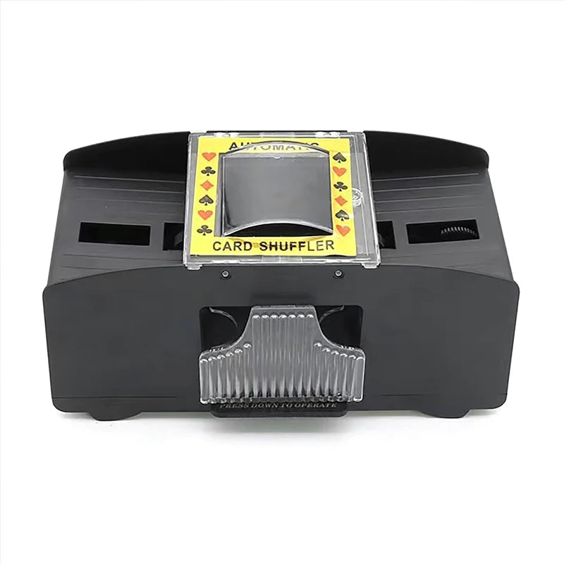 Automatic 2-Deck Card Shuffler | Battery Operated Poker Machine Card Shuffler Machine QXL Shuffler Black