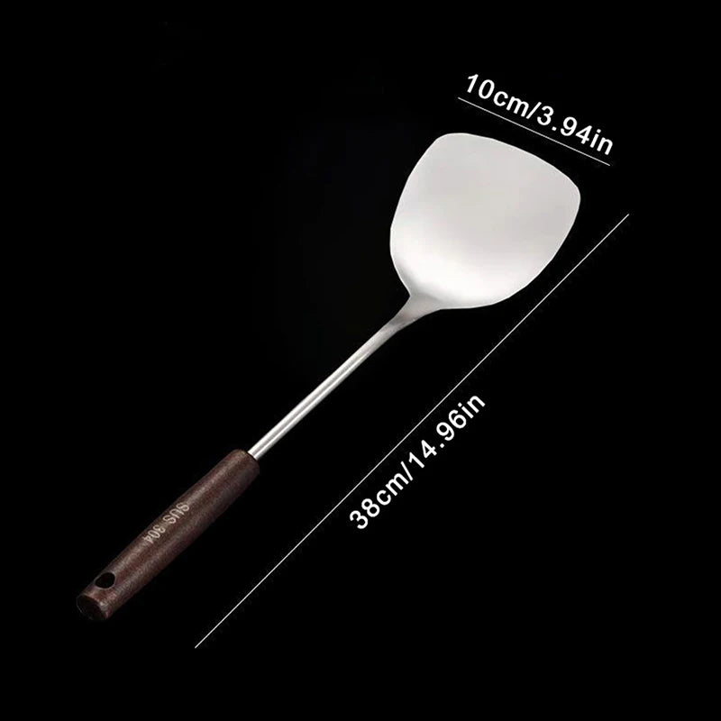 Stainless Steel Wok Spatula & Ladle – Wooden Handle Set Kitchen Utensil Set QXL