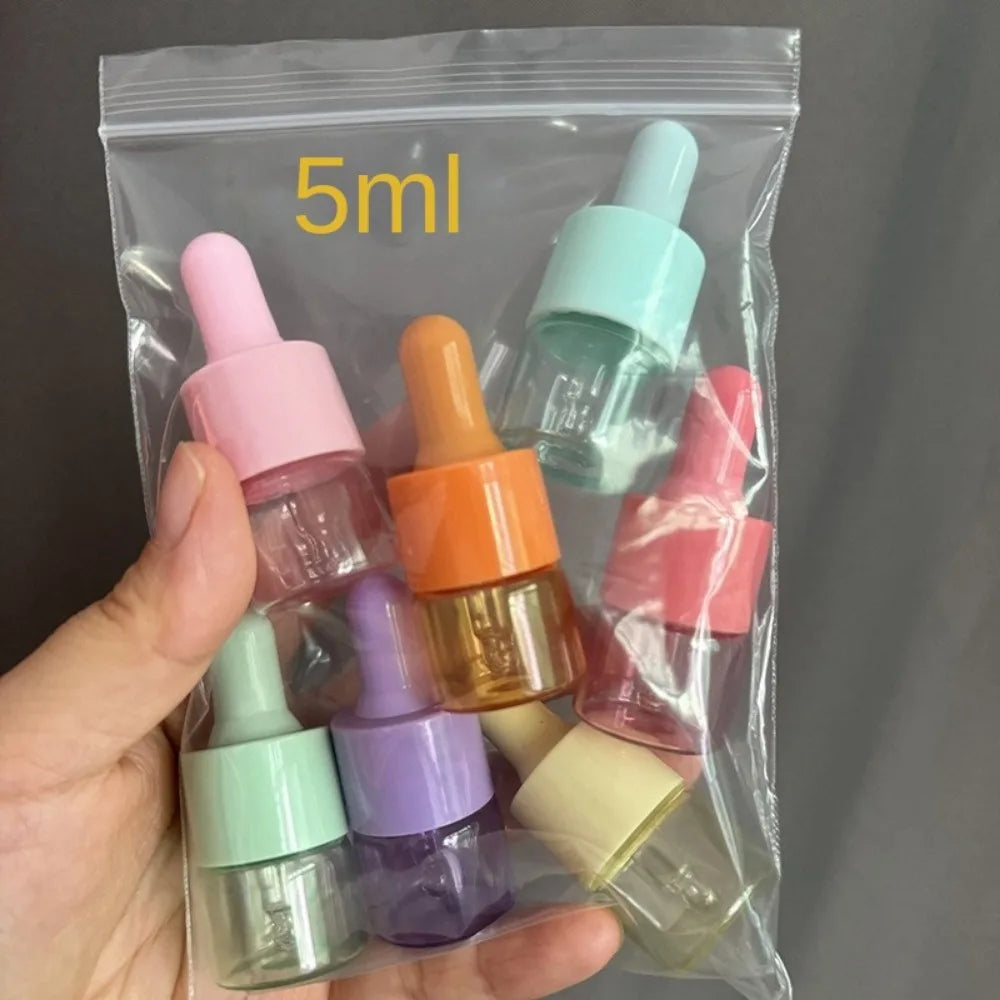 7-Pack Mini Glass Dropper Bottles 5ml & 10ml | Essential Oil Vials Glass Dropper Vials QXL
