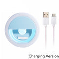 LED Selfie Ring Light USB | 28 LEDs, 3 Brightness, Phone Clip Selfie Ring Light QXL Blue