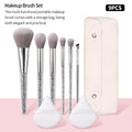 KOSSHOW 9-Piece Makeup Brush Kit with PU Pouch | Silver Makeup Brush Set QXL Silver