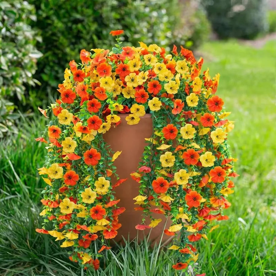 Autumn Artificial Hanging Violet Vine UV-Proof Silk | 1 or 4-Pack Artificial Flower Vine QXL